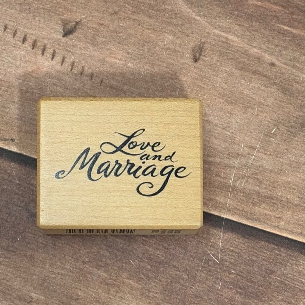 2000 PSX C-3028 LOVE AND MARRIAGE  WOOD MOUNTED RUBBER STAMP